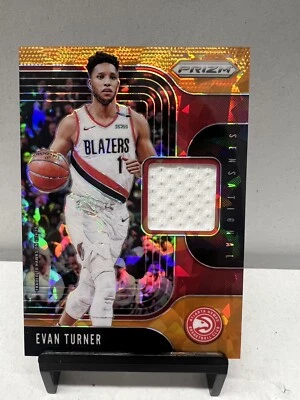 2019-20 Prizm Orange Ice Patch Evan Turner - Image 1 of 2