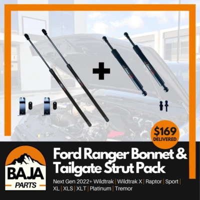 Ford Ranger Raptor Next Gen Bonnet and Tailgate Strut pack 2022+ - image 1 of 4