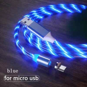 1m Magnetic charging Mobile Phone Cable USB Type C Flow Luminous Lighting Data W - Picture 1 of 23
