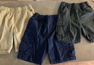 The Children’s Place Boys Size 10 Husky Cargo Shorts (3 pairs)(Navy,Black,Khaki)