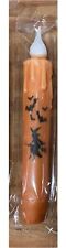 NEW HALLOWEEN WITCH TIMER TAPER CANDLE 6.75" BATS Orange Black Fall Crafts 