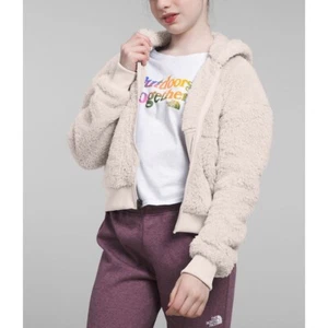 The North Face Suave Oso NF0A84N4N3N Jacket Girls White Hooded Full Zip CLO440 - Picture 1 of 15