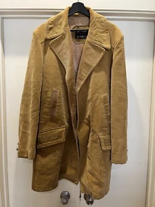 Vintage 70er Jahre Sears Country Mantel Herren 44 Reg M braun Cord Boho Hippie - Bild 1 von 13