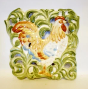 The Cellar Hand Painted Ceramic Rooster Trivet Chicken Kitchen Tile for Macys 6" - Picture 1 of 4