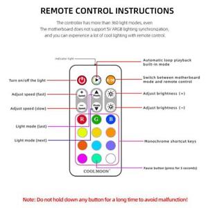 RGB Controller 4Pin PWM 5V 3Pin ARGB Fan Cooler PC Remote Control I3Q7