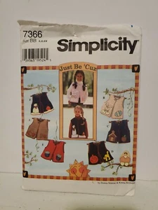 Vintage 90's Simplicity Girl's Sleeveless Vest Sizes 5-6X Uncut Sewing Pattern - Picture 1 of 2