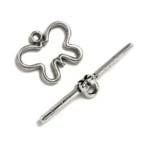 Clasp, 6 Sets Antiqued Silver Butterfly Toggle Clasps 17x20mm * - Picture 1 of 1