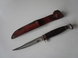 KaBar 1226 Little Fin Fixed Blade Hunting Knife Original Leather Sheath