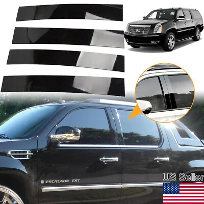 Cubierta de moldura de puerta de poste de pilar negro brillante para Cadillac Escalade 07-14 4 piezas Foto 1 de 4
