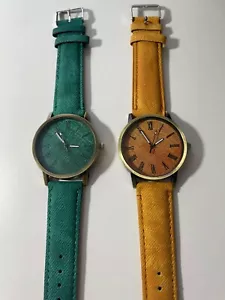 Women Wristwatches Retro Imitation Denim Old Gold Tone Belt Quartz Watch - Picture 1 of 12