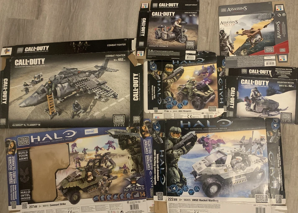 Lote de Caja Solo Lego Mega Blocks Call of Duty Halo Assasins Creed Foto 1 de 1