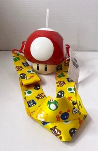Super Nintendo World Drink Sipper Mushroom Universal Studios Epic Universe w Tag - Picture 1 of 3