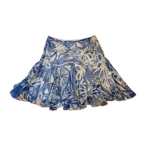 Lauren Ralph Lauren Midi Flare Rüschen Rock Navy Tropical Gr. XL - Bild 1 von 5