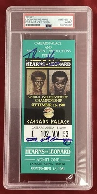 Sugar Ray Leonard Signed Ticket 9/16/1981 Boxing Thomas Hearns Autograph PSA/DNA - Image 1 of 3