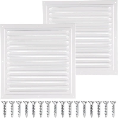 Ventilaciones de aluminio a dos aguas con malla de pantalla para ático y garaje, 10x10 pulgadas, paquete de 2 Foto 1 de 2
