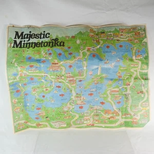 1979 Majestic Minnesota Minnetonka Map Commercial Novelty Tourist Vintage - Picture 1 of 16