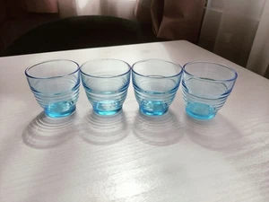 4x Arcoroc Small Retro Tinted Blue Glass Tumblers, France - Picture 1 of 7