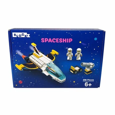 BLOCKZ Spaceship Raumschiff Bausteine 208 Teile Bauset mit 2 Figuren - NEU & OVP