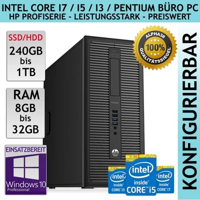 HP Prodesk 600 G1 Business Torre PC -fino Intel Core i7 4770 1 TB SSD 32 GB - Immagine 1 di 2