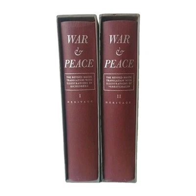 War and Peace by Leo Tolstoy 1938 Heritage Press 2 volumes slipcases DEFECT read Foto 1 de 4