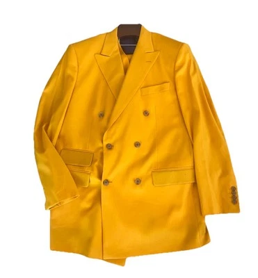 Brooks Brothers men’s custom tailored sun yellow three-piece suit 44 Long - Image 1 of 4