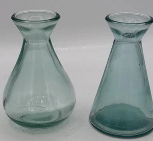 2- Sea Green Bud Vasen, 100% Recyclingglas - Bild 1 von 7