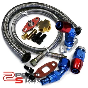 36"" 4-AN 1/8 NPT LÍNEA DE MONTAJE DE ALIMENTACIÓN DE ACEITE + 17"" 10 UN KIT DE LÍNEA DE RETORNO DE ACEITE TURBO - Imagen 1 de 1