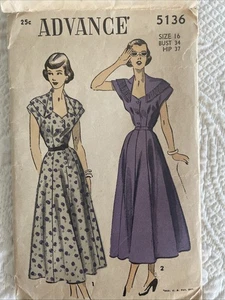 1950s Advance Dress Two Variations ￼ Modern Size 6 Bust 34” Hip 37” - Picture 1 of 15