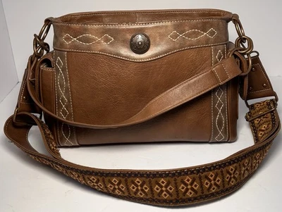 Cartera occidental de cuero sintético marrón Nocona correa desmontable bolsillo oculto para armas Foto 1 de 4