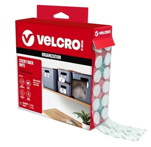 VELCRO Brand Dots with Adhesive White | 200 Pk | 3/4" Circles | Sticky Back roun - Picture 1 of 8