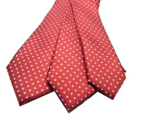 CRAVATTA uomo bordeaux A POIS bianchi CRAVATTE A PALLINI SETA VARIE slim m Italy - Imagen 1 de 9