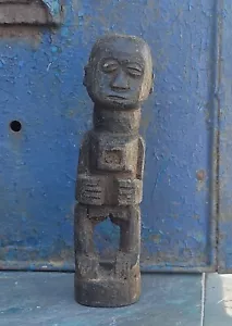 Antigua Figura Isla de Pascua Moai Kavakava Rara Oceánica Tiki Arte Tallado a Mano 7-3/4" - Imagen 1 de 8