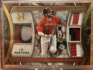 2022 Topps Museum JD Martínez piezas primarias reliquia cuádruple 25/02 Boston Red Sox SP - Imagen 1 de 2