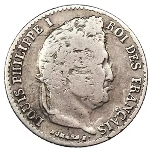 France Louis-Philippe 1/4 franc 1835 A fautée coins choqués argent F. 166/49 - Foto 1 di 2
