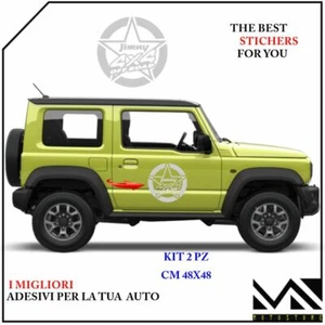 2 ADESIVI cm 48 STELLA stickers SUZUKI JIMNY 4X4 OFF ROAD FUORISTRADA C. ARGENTO - Foto 1 di 2