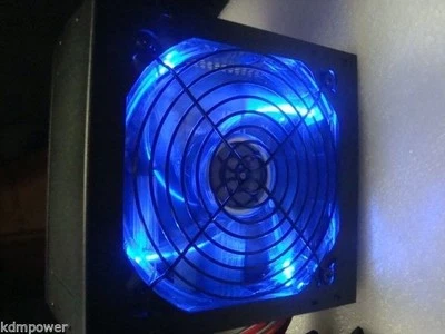 NEW 875W 875 watt Quiet Fan SATA 12V PCI-E Blue LED ATX Power Supply - Image 1 of 3