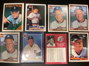 Sparky Anderson Cards Topps 1991 Michigan Safety 1988 Studio LOT of 8 Cards - Picture 1 of 10