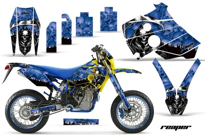 Kit de gráficos calcomanía + # placas para Husaberg FS/FE 400-650 01-05 REAPER BLUE Foto 1 de 2