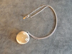 Medaglione HOPE sterling spazzolato con diamanti con catena sterling 925 18,5 pollici - Foto 1 di 5