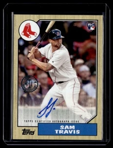 2017 Topps Update 1987 Baseball Sam Travis RC Auto Red Sox #87A-ST - Picture 1 of 2