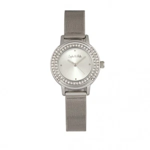 Sophie and Freda Cambridge Crystal Silver Mesh Bracelet Watch SAFSF4101 - Picture 1 of 3