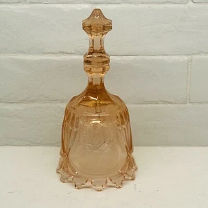 Vintage Pink Cut Glass Bell Pink Strawberry Pattern - Picture 1 of 5