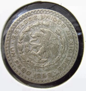 Mexico 1 Peso 1959 0.100 Silver Jose Morelos Mexicanos World Coin i0686 - Picture 1 of 2