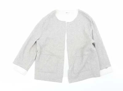 TU Womens Grey Crew Neck Polyester Blend Cardigan Size 14 - Image 1 of 4