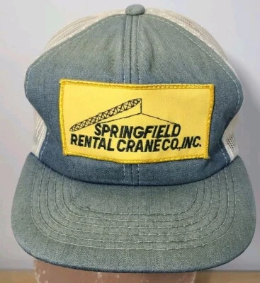 De colección Yupoong Snapback Denim & Mesh Trucker Big Patch Hat Crane Co. (T1) Foto 1 de 4