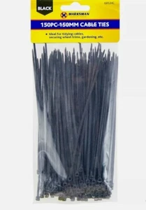 150 PIEZAS BRIDAS DE PLÁSTICO NEGRO LARGO ANCHO LARGO CREMALLERA ENVOLTURA ORGANIZADOR CABLES ORDENADOS HÁGALO USTED MISMO - Imagen 1 de 1