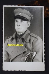 Retrato foto soldado Yugoslavia con sable espada gorra uniforme 1938 - Imagen 1 de 2