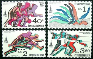 Tschechoslowakei, 22. Olympische Spiele 1980, Moskau, Scott 2293-96, postfrisch - Bild 1 von 3