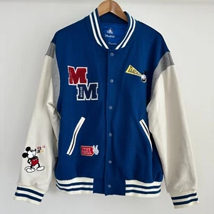 Disney Varsity Jacket Mens Large Bomber Letterman Mickey Mouse Patch Hong Kong - Picture 1 of 15