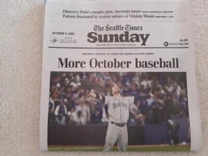 Seattle Times Newspaper - 10/09/22 - Seattle Mariners WIN the WILDCARD SERIES - Picture 1 of 2